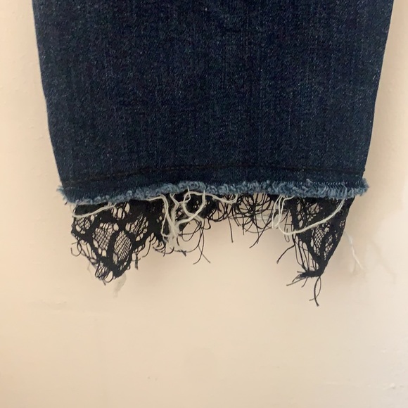 JustBlack Dark Jeans with Lace Trim - Picture 6 of 7